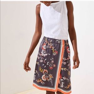 NWT! LOFT Faux Wrap Floral + Stripe Skirt